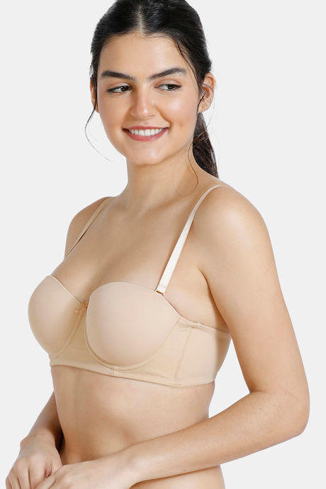 Zivame Damask Padded Wired 3/4th Coverage T-Shirt Bra - Cuban Sand — image 3